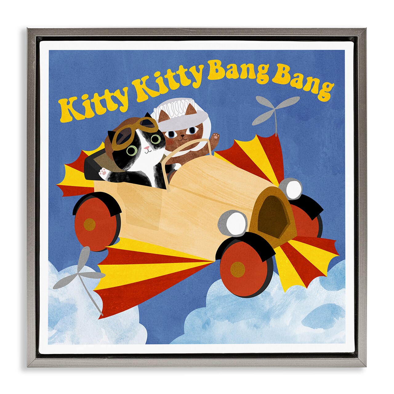 Stupell Industries Funny Pilot Cats Movie Parody Floating Frame, design by Angie Rozelaar